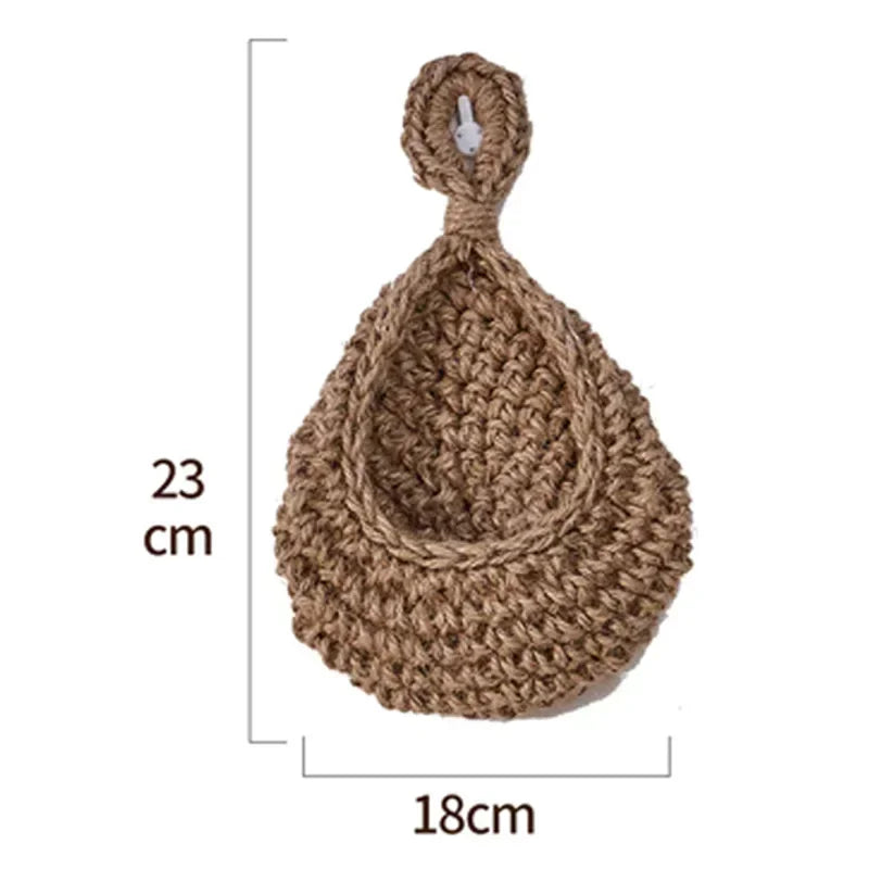 Hanging Wall Basket - Rustic Storage Organizer for Kitchen 