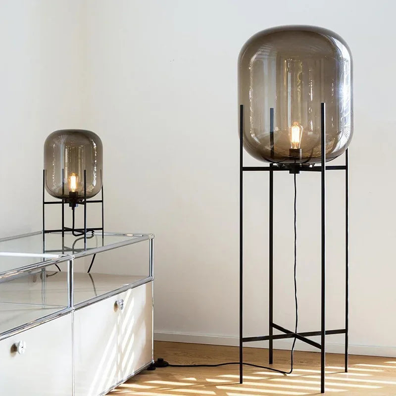 Glass Ball Floor Lamp - Nordic Postmodern LED Spherical Lamp for Living Room
