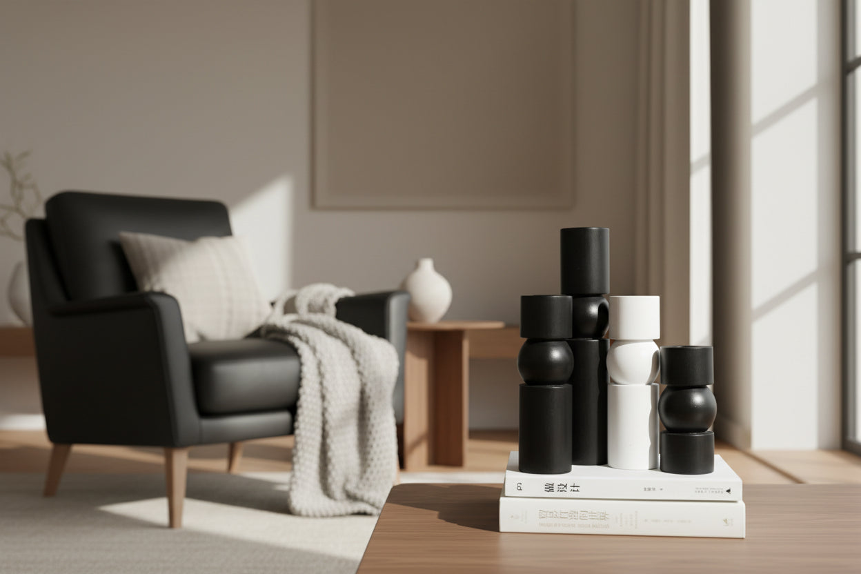 Italian Wooden Modern Minimalist Candle Holders