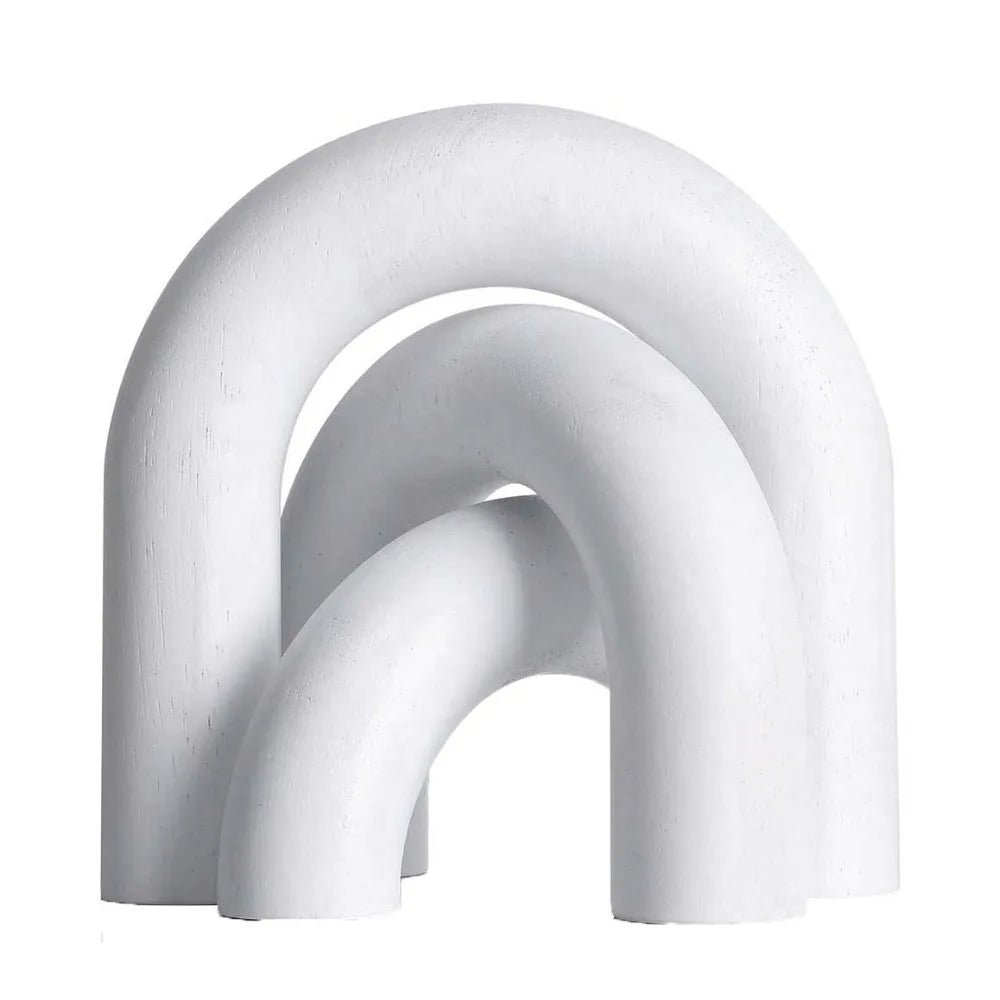 Boho Wood Arc Ornament - Handmade Carved Wooden Décor for Shelf & Wall