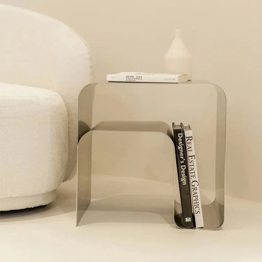 Stainless Steel Bedside Table - Modern Storage Cabinet for Bedroom & Living Room
