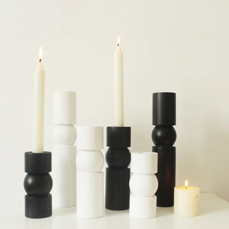 Italian Wooden Modern Minimalist Candle Holders