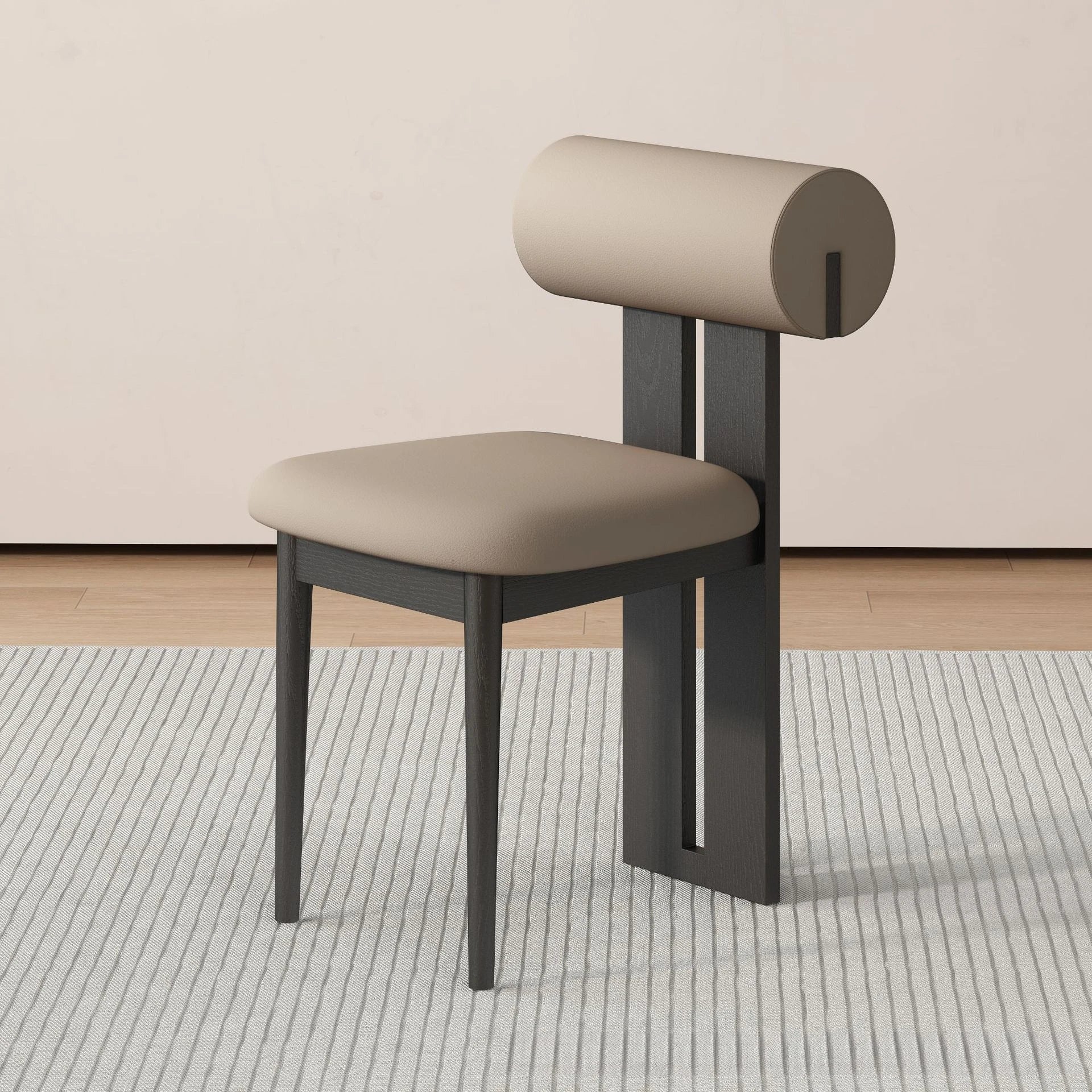 Solid Wood Dining Chair - Modern Upholstered Backrest Chair