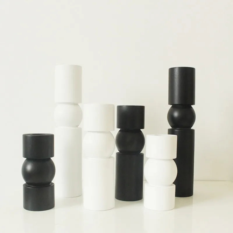 Italian Wooden Modern Minimalist Candle Holders