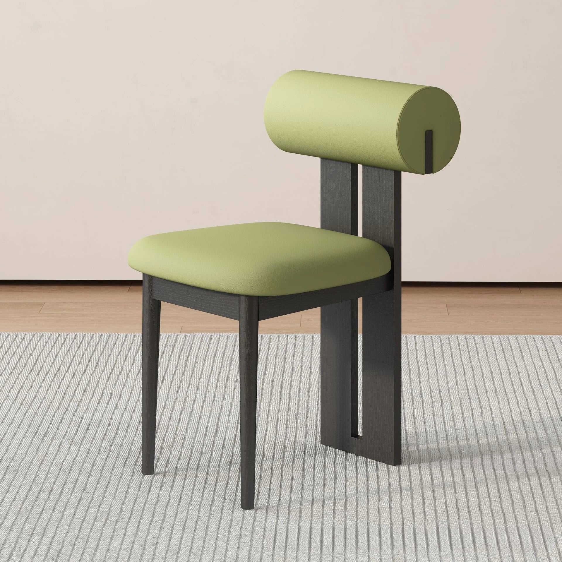 Solid Wood Dining Chair - Modern Upholstered Backrest Chair