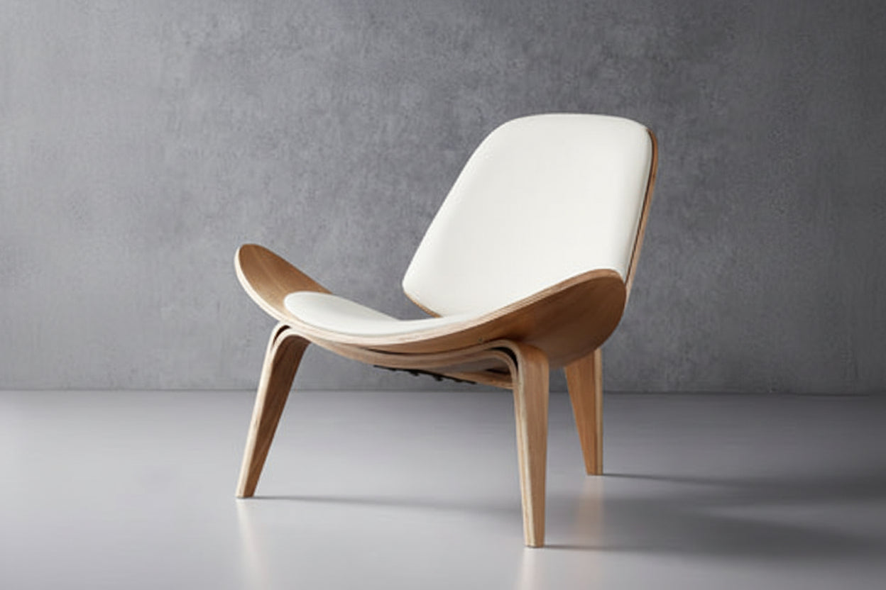 Nordic Smile Chair - Modern Designer Accent Chair with Shell Back for Living Room