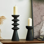 Vintage Wood Candle Holders - Elegant Centerpieces