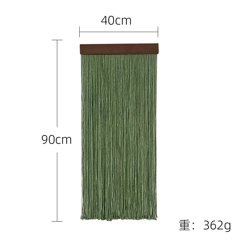 Boho Wooden Wall Art Tapestry - Hand-Woven Cotton Rope Macrame for Bedroom & Living Room