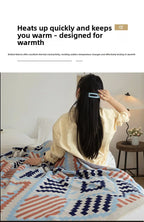 Bohemian Wave Throw Blanket - Ethnic Knit Sofa Blanket with Fringe | 130x170cm