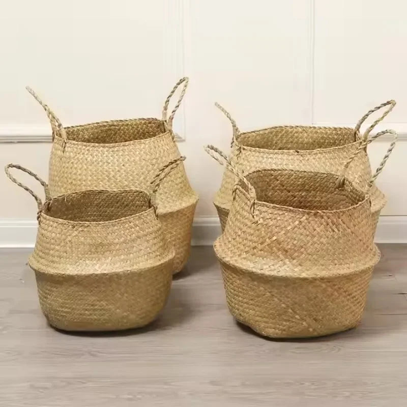 Seagrass Basket - Rattan Hanging Planter & Storage Organizer