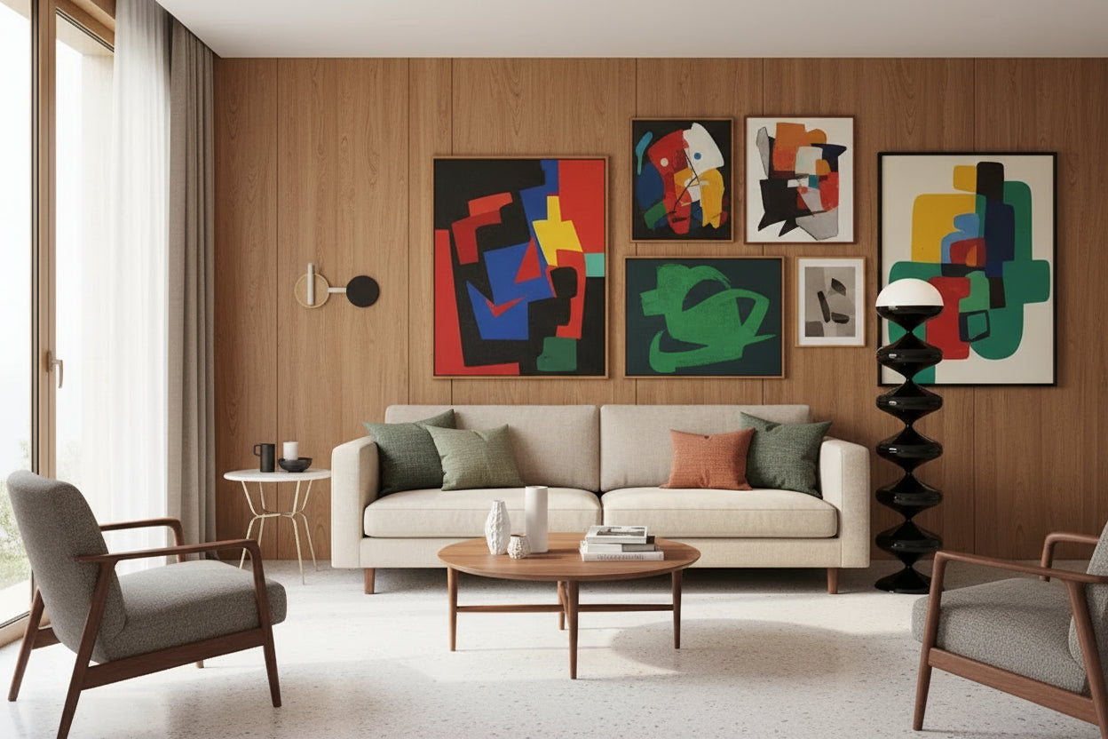 Scandinavian Gourd Floor Lamp - Mid-Century Cream LED Lamp for Living Room & Bedroom