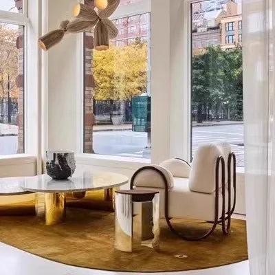 Italian Solid Wood Sofa Chair - Designer Accent Chair for Living Room & Balcony