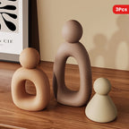 Modern Minimalist Family Sculpture - Abstract Resin Family of Three for Home Decor