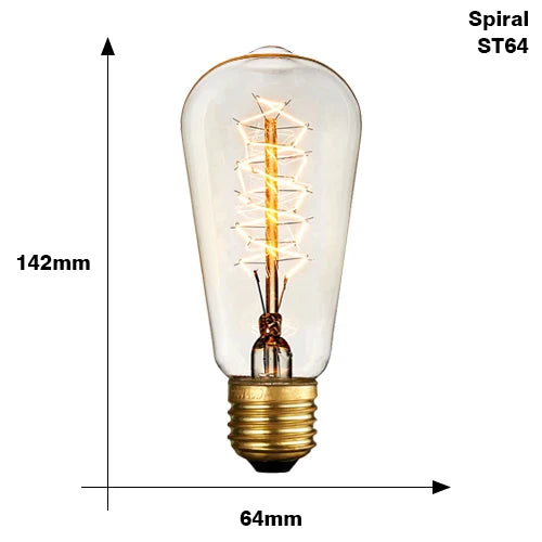 Vintage Edison Bulb - E27 40W Retro Filament Light Bulb for Home Decor