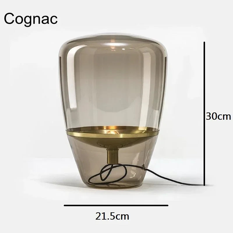 Czech Glass Table Lamp - Designer Bedside Lamp for Living Room & Bedroom