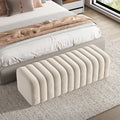 Bed End Bench - Upholstered Bedroom Bench for Shoe Changing & Dressing Room