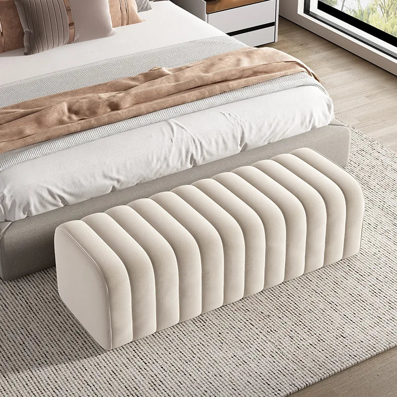 Bed End Bench - Upholstered Bedroom Bench for Shoe Changing & Dressing Room