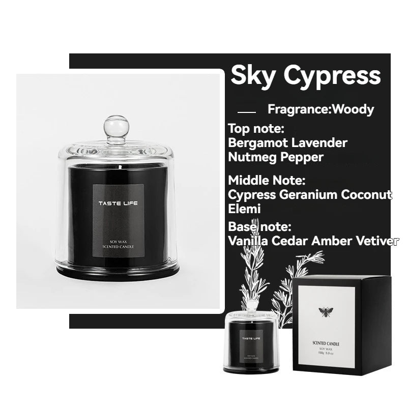 Soy Wax Scented Candle - Glass Cloche Aromatherapy Candle for Home & Spa