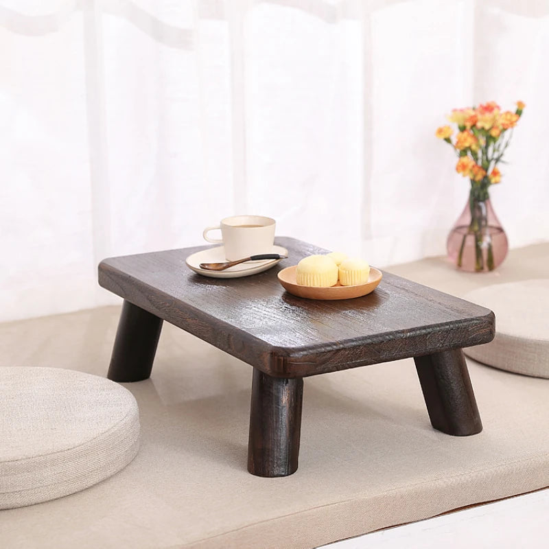 Japanese Tea Table - Traditional Paulownia Wood Low Floor Table for Living Room