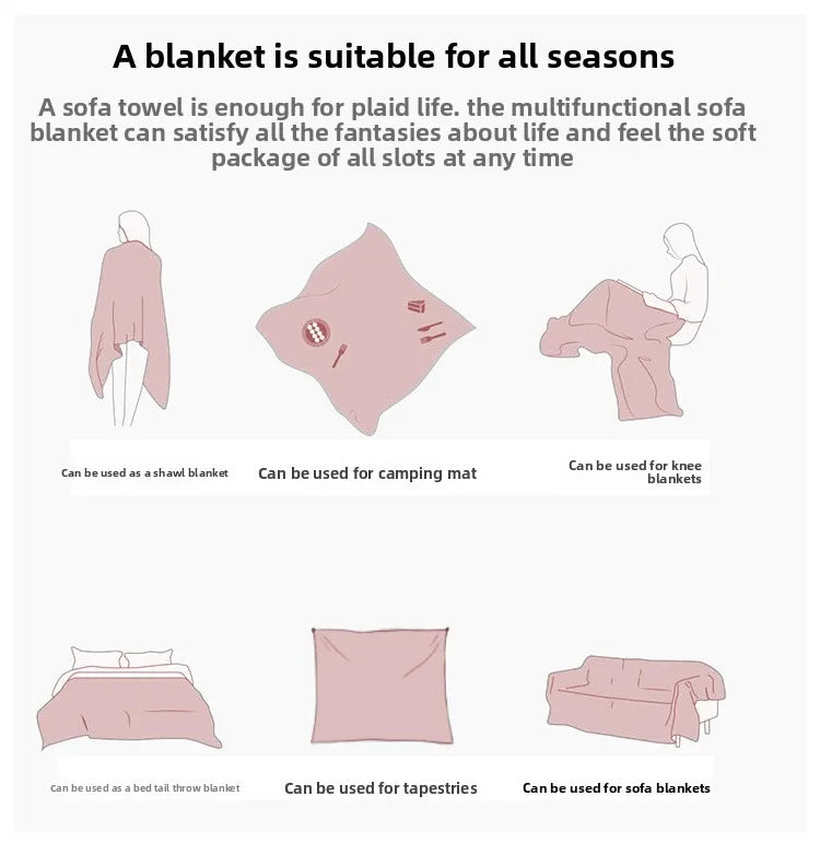 Bohemian Wave Throw Blanket - Ethnic Knit Sofa Blanket with Fringe | 130x170cm