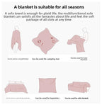 Bohemian Wave Throw Blanket - Ethnic Knit Sofa Blanket with Fringe | 130x170cm