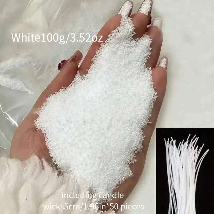 Premium Pearl Candle Wax Kit - 100g Candle Making Set with 50 Wicks