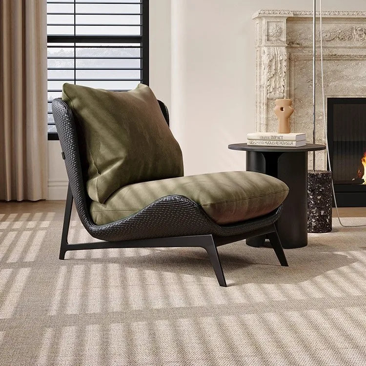 Italian Velvet Accent Chair - Modern Designer Lounge Chair