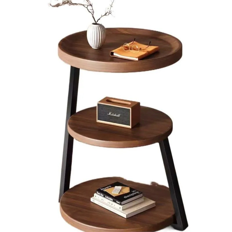 3-Tier Round Side Table - Modern Tray Table for Bedroom, Living Room & Bedside