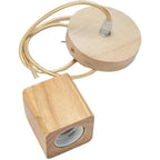 Wooden Pendant Light | Nordic Vintage E27 Hanging Lamp