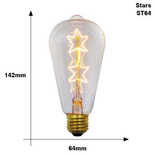 Vintage Edison Bulb - E27 40W Retro Filament Light Bulb for Home Decor