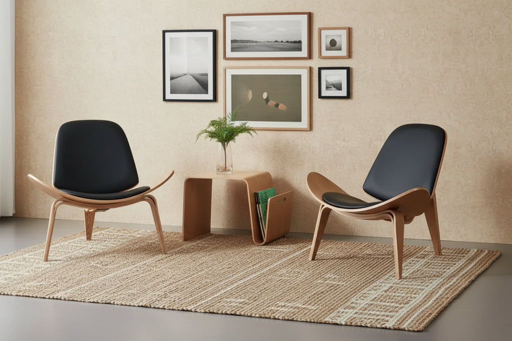 Nordic Smile Chair - Modern Designer Accent Chair with Shell Back for Living Room