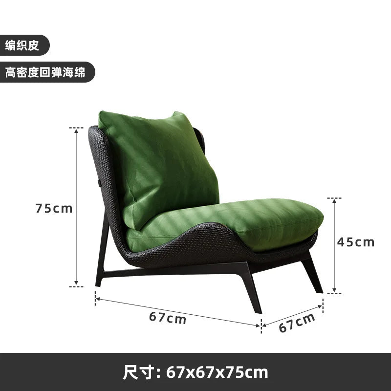 Italian Velvet Accent Chair - Modern Designer Lounge Chair