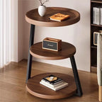 3-Tier Round Side Table - Modern Tray Table for Bedroom, Living Room & Bedside
