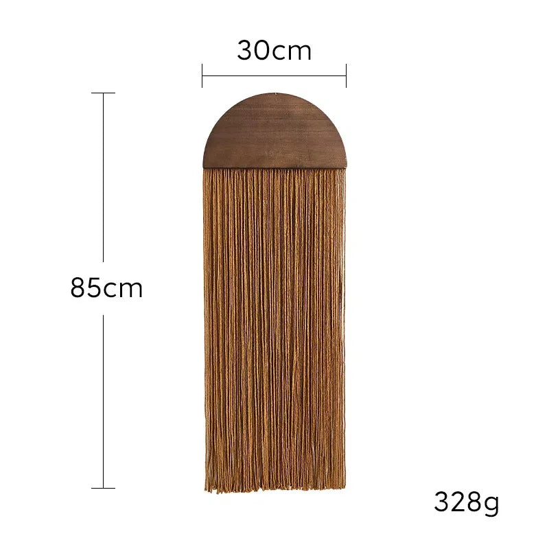 Half Moon Macrame Wall Hanging - Colorful Boho Wall Art with Natural Wood