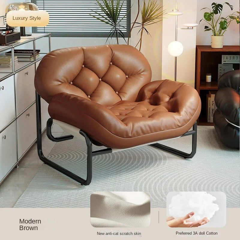 Vintage Lazy Sofa Chair - Casual Accent Chair for Bedroom, Living Room & Balcony