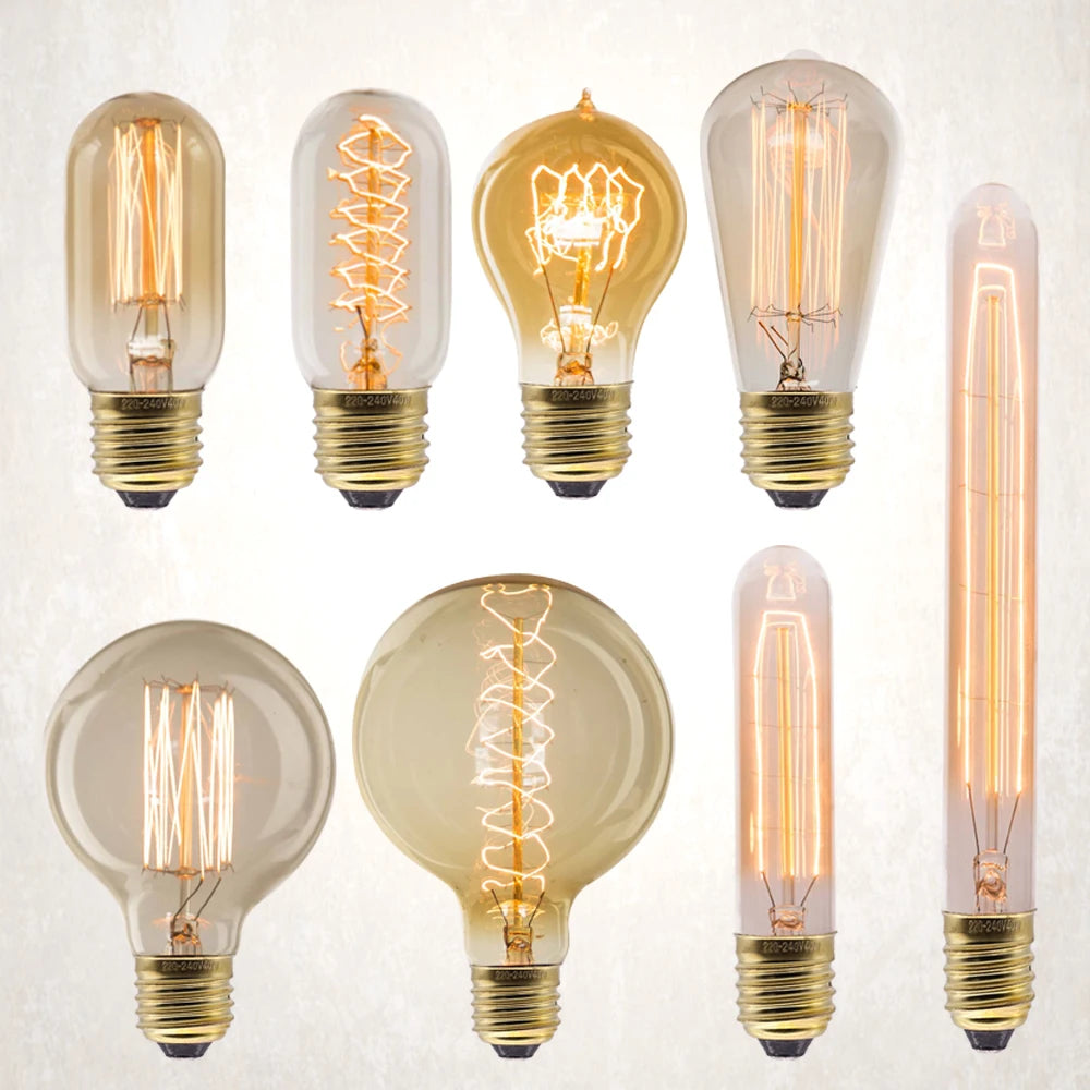 Vintage Edison Bulb - E27 40W Retro Filament Light Bulb for Home Decor