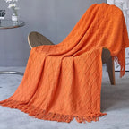Nordic Knitted Throw Blanket - Soft Shawl for Sofa & Bed