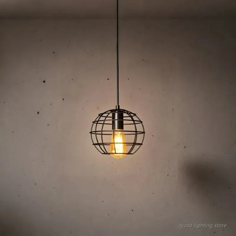 Industrial Black Metal Pendant Light | Vintage Loft Dining Room Lighting