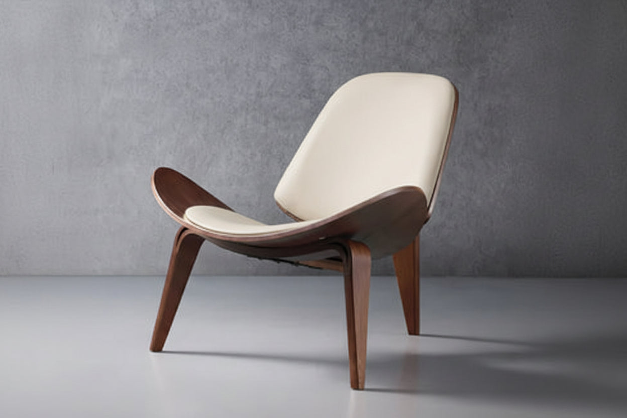 Nordic Smile Chair - Modern Designer Accent Chair with Shell Back for Living Room