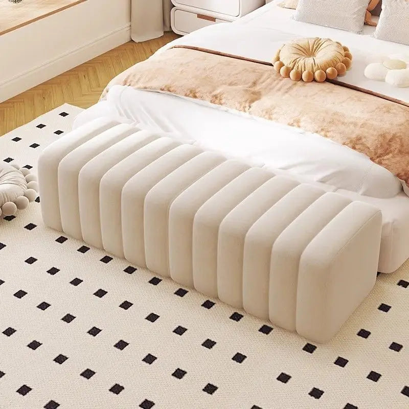 Bed End Bench - Upholstered Bedroom Bench for Shoe Changing & Dressing Room