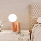 Glass Sphere Table Lamp - Nordic LED Decorative Light with Resin Base