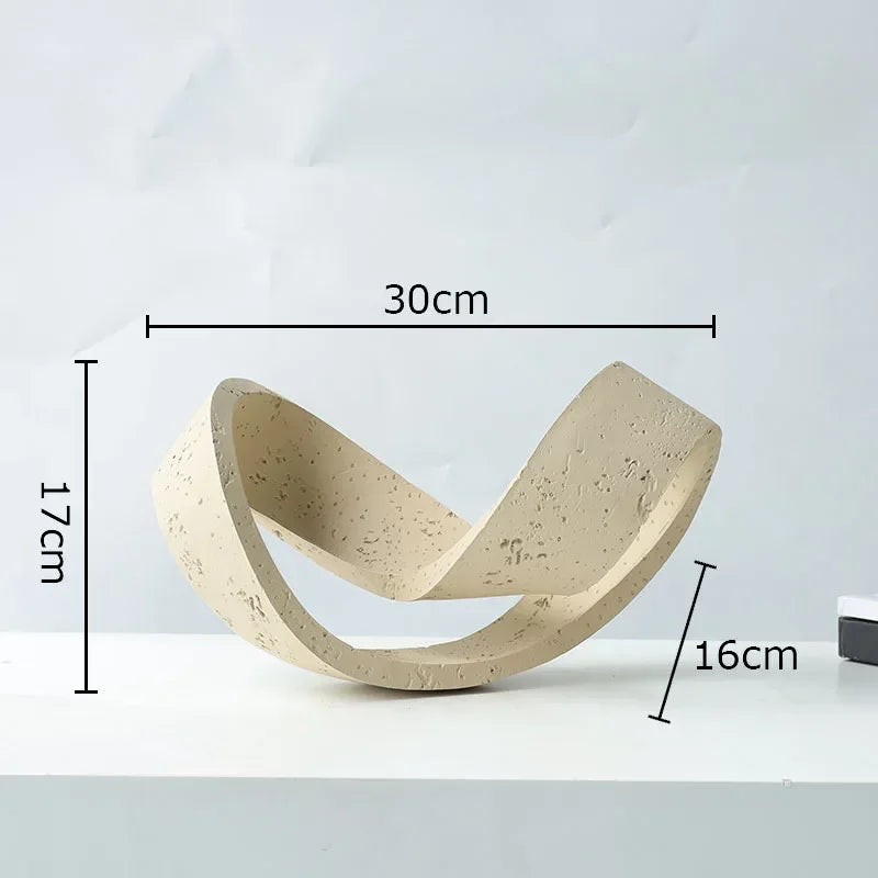 Abstract Twist Knot Metal Sculpture - Modern Desk Decor