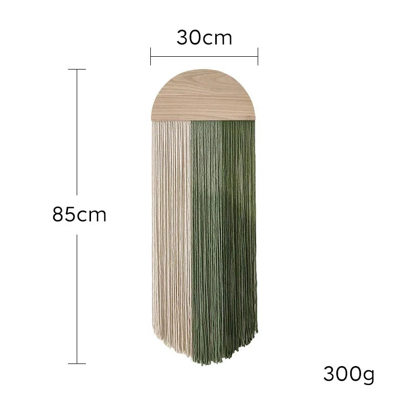 Half Moon Macrame Wall Hanging - Colorful Boho Wall Art with Natural Wood