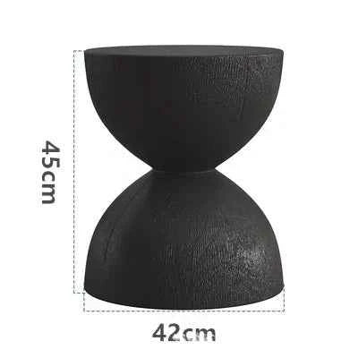 Solid Wood Household Living Room Stool Nordic Style Retro Bedroom Round Nightstand with Wooden Piers Home Decoration Ottomans