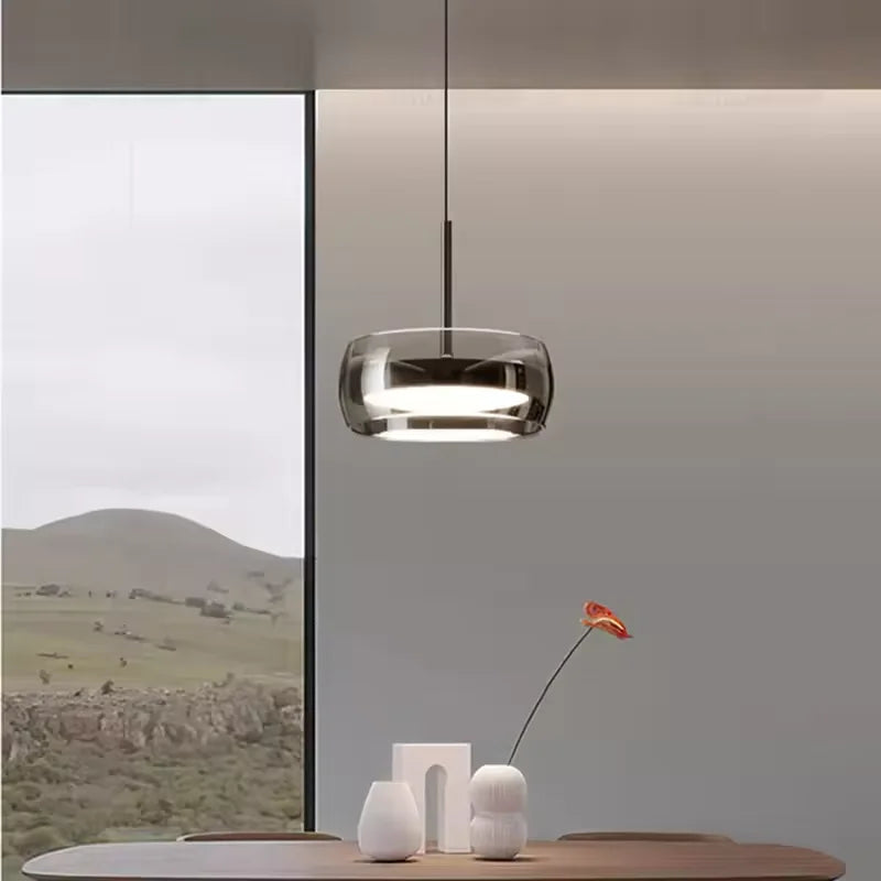 Modern Glass Chandelier Pendant Light | Dimmable LED Dining Room Lighting