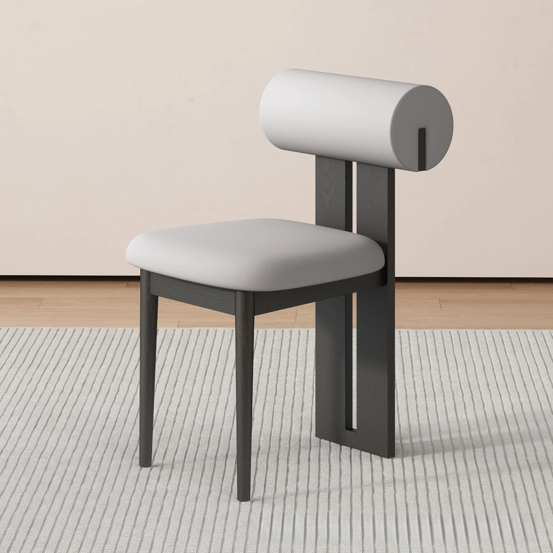 Solid Wood Dining Chair - Modern Upholstered Backrest Chair