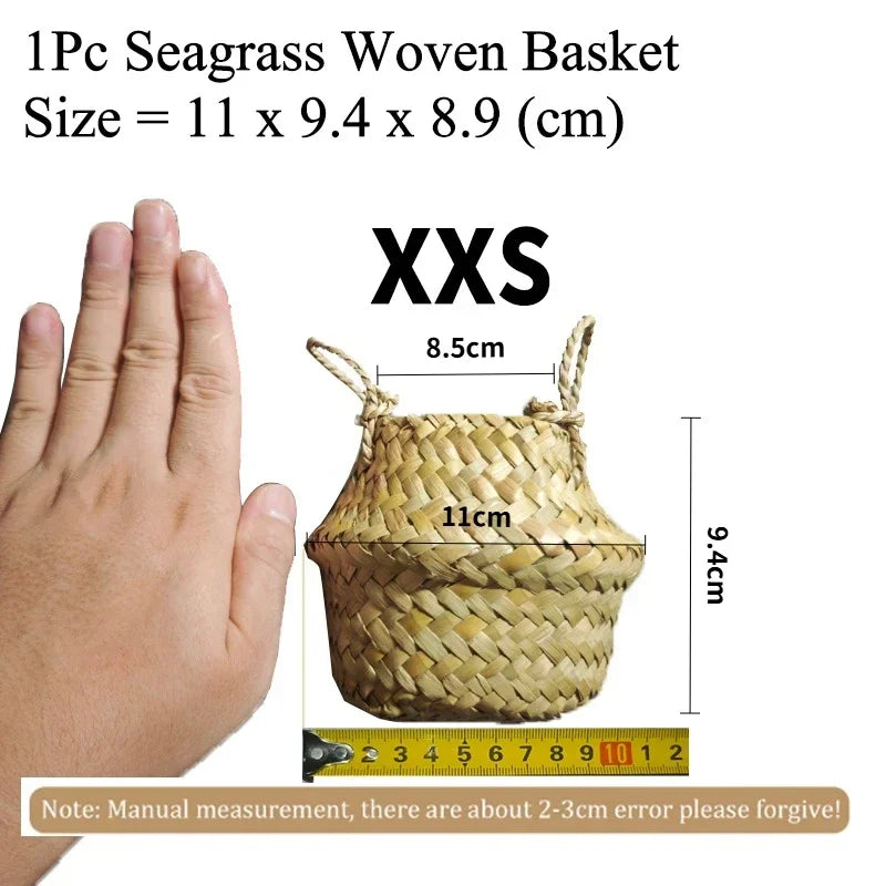 Seagrass Basket - Rattan Hanging Planter & Storage Organizer