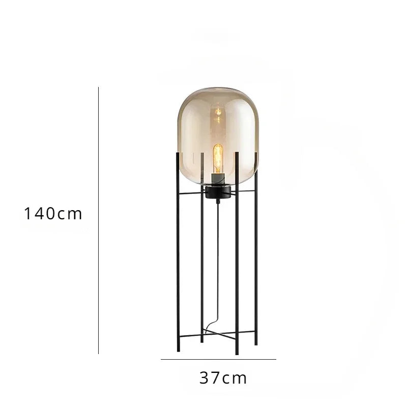 Glass Ball Floor Lamp - Nordic Postmodern LED Spherical Lamp for Living Room