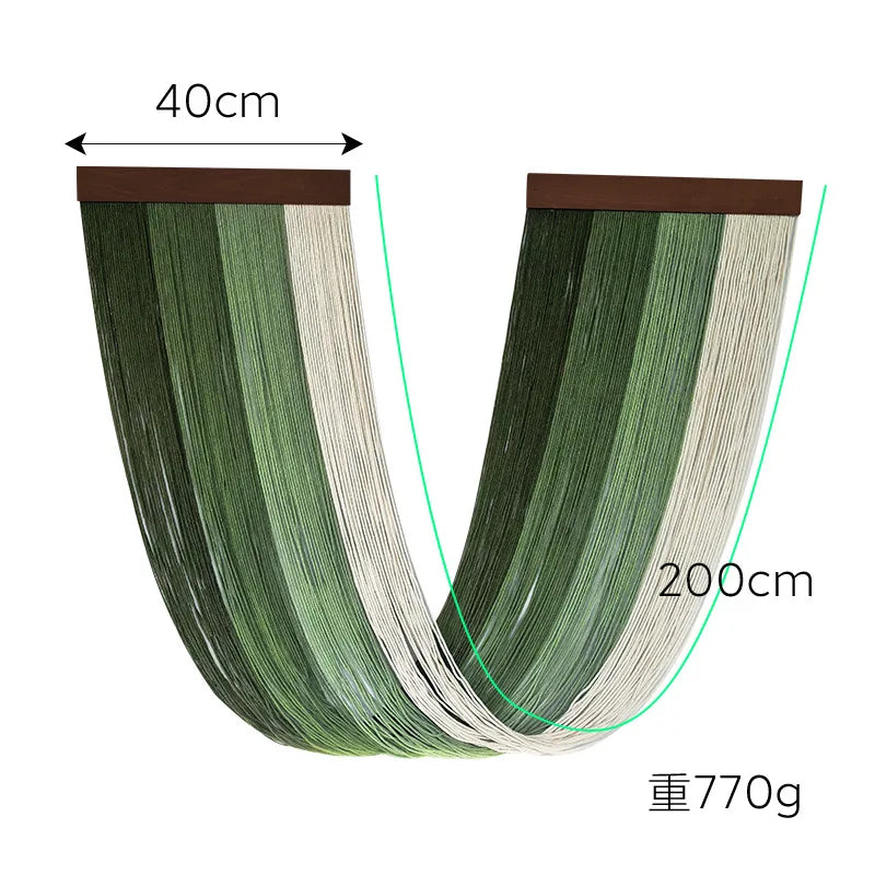 Boho Wooden Wall Art Tapestry - Hand-Woven Cotton Rope Macrame for Bedroom & Living Room