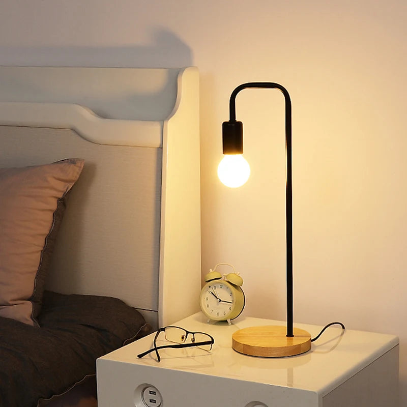Industrial Table Lamp - Vintage Metal Desk Lamp for Bedroom & Office